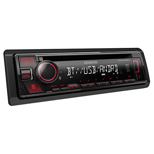 KENWOOD KDC-BT430U, Autorradio Iluminación Roja, Receptor CD, USB, Negro
