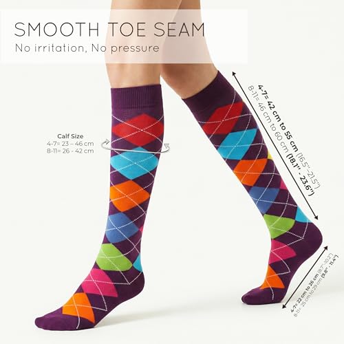 Image of Mysocks Unisex Knee High Long Socks Argyle