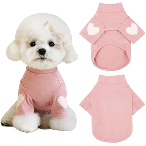 Yaopelky Warm Dog Sweatshirt with Heart Print Cover