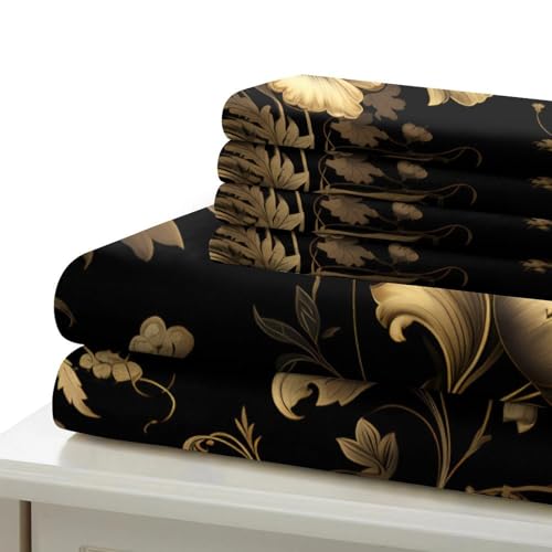 Parure de lit housse de couette microfibre résistante fleurs baroques 200x200 - 7