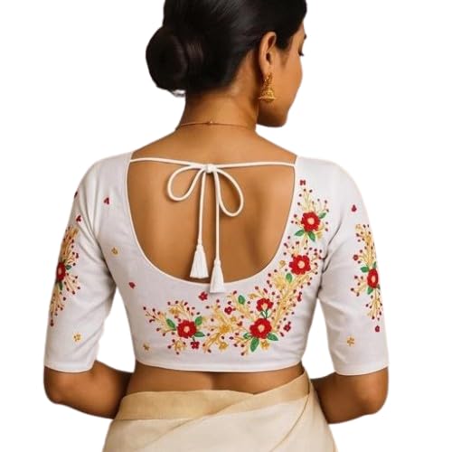 Women's Floral Emroidery Readymade Short Sleeves BlouseComfortable, Breathable, Lightweight, Skin Friendly SL250-picture-23
