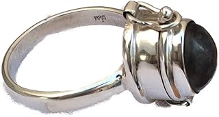 Blue Flash Labradorite Ring, Poison Box Ring, December Birthstone Ring, Oval Stone Ring, Openable Poison Ring, Handmade Poison Ring, Locket Ring, Vintage Box Ring, Natural Labradorite Jewelry, 925 Sterling Silver Plated, Healing Ring, Best Christmas Gifts Idea