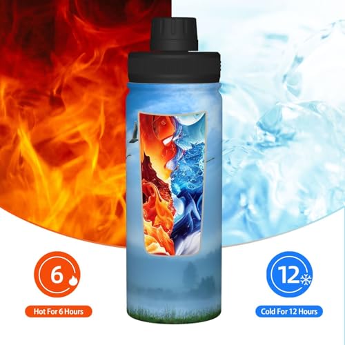 Botella de agua aislada de acero inoxidable 18 oz para deporte exterior 7