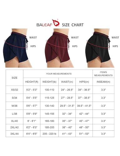 baleaf Swim Shorts Women Quick Dry Mesh Swimming Board Shorts Plus Size Swimsuit Bikini Bottom with Liner Pockets Black L - Image 7