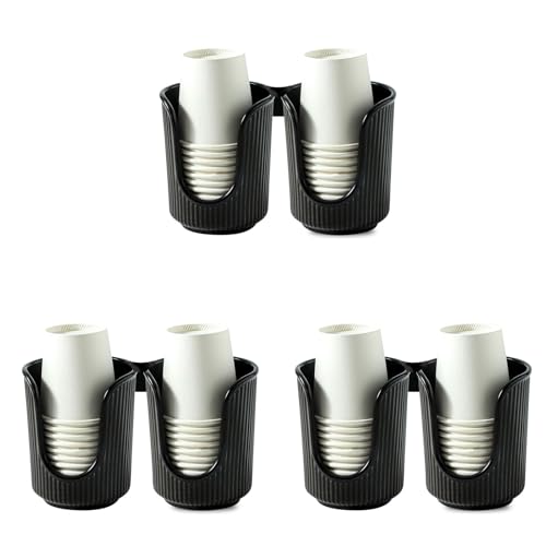 Pratica soluzione di archiviazione per bicchieri di carta con doppi scomparti, design elegante, accessorio per la casa per riunioni sociali, supporto portatile per coppe