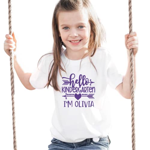 Back to School Outfits for Girls, Boys, Hello 1st Grade Shirts, Personalized First Day of School T-shirt, 1st Day of Kindergarten Shirt, Preschool, Second, Third, Fourth, Fifth Grade Clothes. ARROW3
