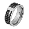 Geoffrey Beene Men's 8mm Stainless Steel Polished Edge Mesh Ring