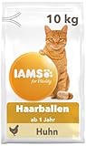 IAMS for Vitality Anti-Haarballen Katzenfutter trocken - Trockenfutter für Katzen ab 1 Jahr, 10 kg