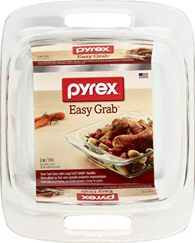 Pyrex Easy Grab 8" Glass Bakeware Dish #TOP2