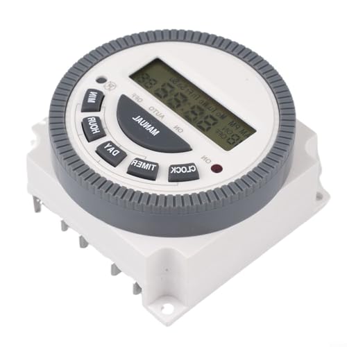 Image of ComfyHarbor TM619 Digital Timer Switch 7-Day Programmable Controller 16A 12-24V AC/DC with LCD Display and Battery Backup for Home Industrial Automation White(12V)