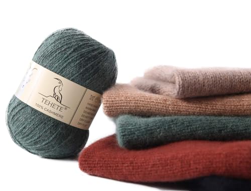 Image of 100% Cashmere Yarn for Crocheting 3-Ply Warm Soft Luxurious Fuzzy Knitting Yarn, 150g (Khaki)