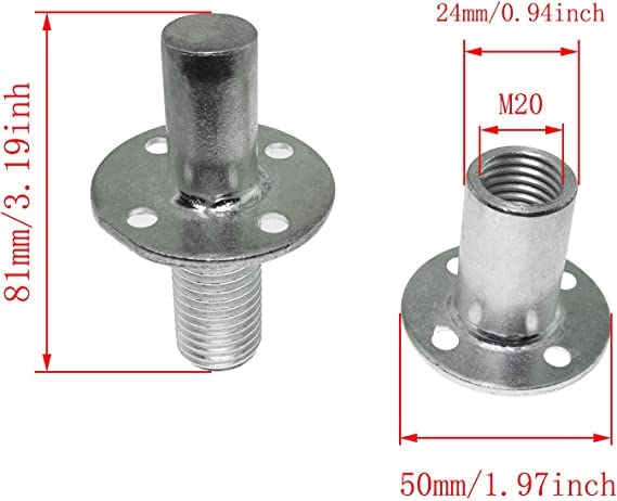 TAODAN 304 Stainless Steel Tee Nut Brad Hole Screw-in T-Nut Bedpost Connector Furniture Hardware Fittings M20