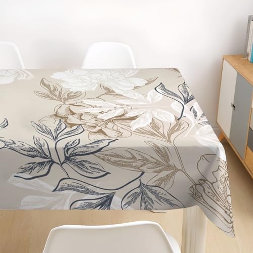 Nappe retro 140x140 cm en lin coton imperméable pour décoration de table raffinée - 5