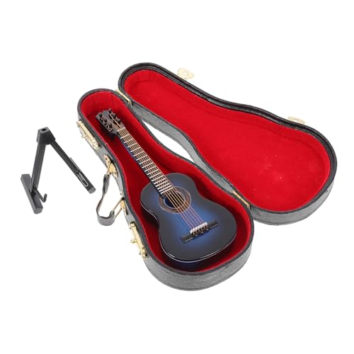 DECHOUS ミニチュア木製ギターモデル 小型クラシックアコースティックギター デスクトップ装飾用 耐久の木材製 ドールハウス楽器 オーナメ