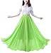 PDOL Women's Chiffon 41.3" Floor Length Big Hem Retro Maxi Long Skirt