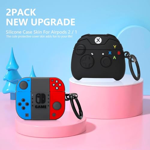 Image of [2Pack] Gedicht for Airpods 3rd Generation Case, Cute AirPods 3 Cartoon Character Case,Unique Design Funny Fun Kawaii 3D Cartoon Characters Silicone AirPods 3 Case for Men Women,Games Console