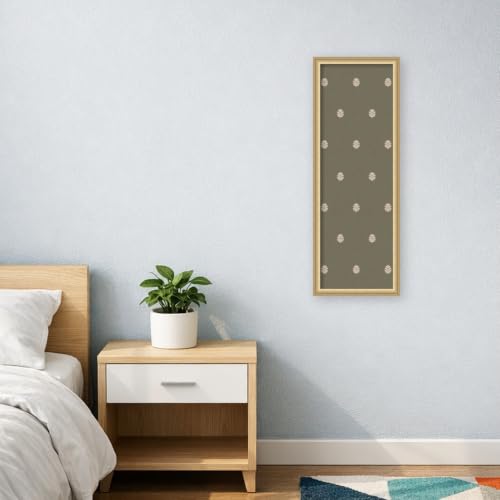Kate and Laurel Framed Fabric Magnetic Board 14 x 38, Green Botanical Block Print Printed Linen Casual Transitional Bulletin Board for Use as a Vision Board or Wall Organization, Florence Gold Frame by Kate and Laurel - Used condition - Image 4