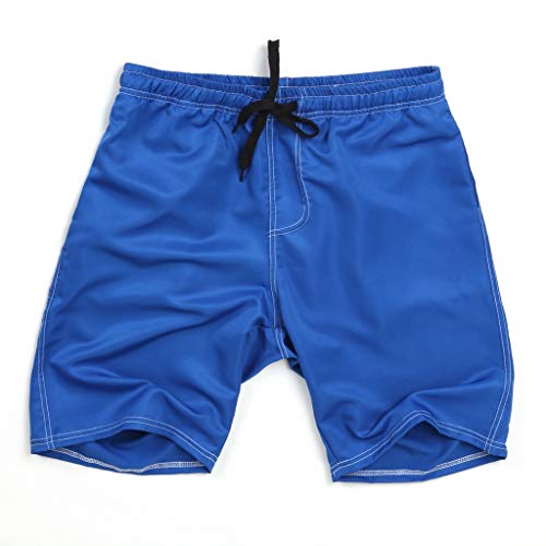 Short de bain homme bleu uni confortable et séchage rapide