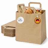 LogiPack 50 Stück Papiertragetaschen braun