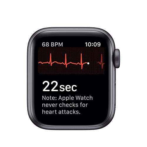 Image of Apple Watch Series 5 (GPS + Cellular, 40MM) - Stainless Steel Case with Black Sport Band (Renewed)