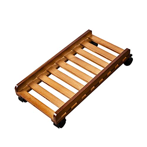 Soporte Liudan para CPU con polea, soporte para torre de computadora de madera, tamaño A