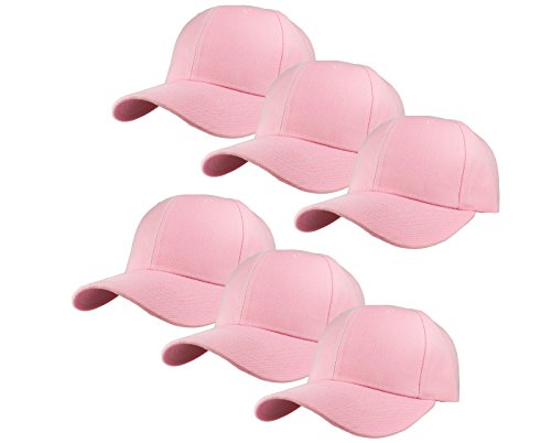 Image of Gelante Plain Blank Baseball Caps Adjustable Back Strap Wholesale Lot 6 Pack