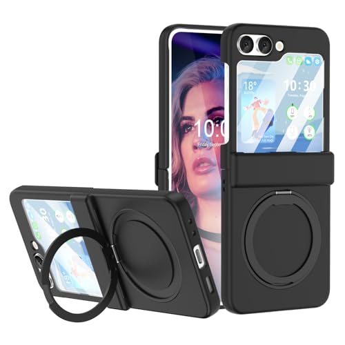 Coque Samsung Galaxy Z Flip 6 noire avec charnière et béquille compatible MagSafe