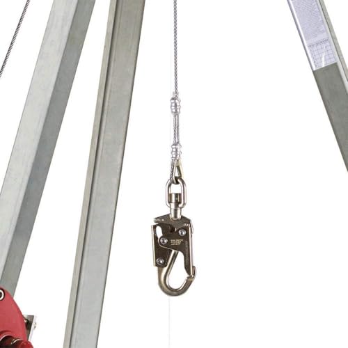 Image of Peakworks Confined Space Kit - For Safe Access & Rescue - Includes Tripod, Man Winch & Bag - OSHA & ANSI Compliant Fall Protection - 65 ft Cable