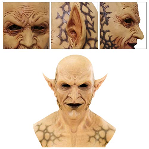 Máscara de Halloween Amosfun para cabeça assombrada, máscara de brincadeira para festa de careca, as