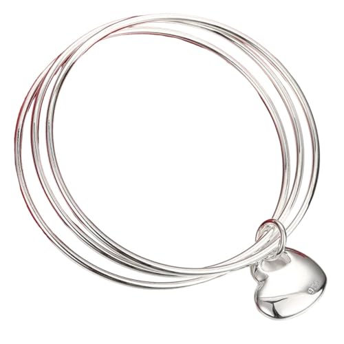 Bracelet 3 cercles argent 925 et coeur, accessoire quotidien pour femme