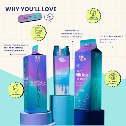 Image of Aurora Exfoliating Bodywash Cleanser for Men, 470ml |2% Salicyclic Acid, Seaweed Extract| Paraben & SLS Free|Cooling Detoxifying Body Wash Shower Gel for Women| For Oily & Acne Prone Skin
