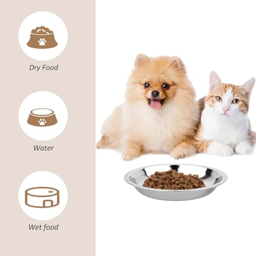 5 Stück Katzennäpfe Edelstahl, 15 cm Futternapf Katze für Katzen mit Breiten Schnurrhaaren Surefeed Futterschale Trinknapf Katze Napf Katze-Fressnapf Hundenapf Kleine Hunde, für Katzen Kleine Hunde