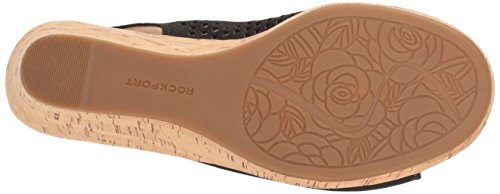 Rockport Women's Briah Perf Sling Wedge Sandal, Black Nubuck, 6.5 M Us #TOP3