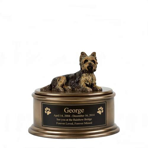 Perfect Memorials Custom Engraved Yorkshire Terrier Figurine Cremation Urn (55 Cu/In) - Dog Urn Keepsake For Ashes/Display At Home/Personalized Plaque/A Beautiful Tribute To Your Lost Pet #TOP1