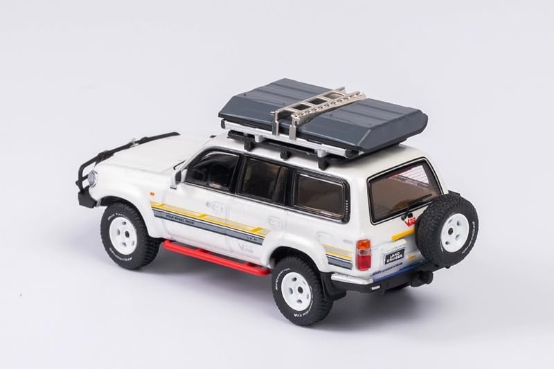 Miniatura 2 de FloZ Para KengFai para Toyota para Land Cruiser para LC80 Off-Road Vehicle Pearl White Off Road Edition 164 Camión Modelo preconstruido