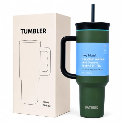Image of Stainless Steel 1200 ml Vacuum Tumbler with Lid & Straw - Double‑Wall Insulated Cup for Travel, Gym & Office - Keeps Beverages Hot or Cold - 1.2 L Capacity (Russian Green)