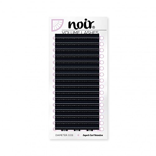 Noir Volume Lashes Mega Volume Lashes Individual 0.03 D curl Mixed Eyelash Extensions, Black