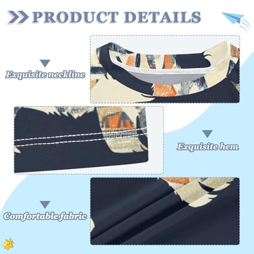 Boys Swing Shirts White Bear Animal Ethnic Rashguard Short Sleeve Kids T-Shirts Sun UPF 50+3