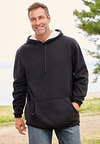 KingSize Men's Big & Tall Sherpa-Lined Thermal Waffle Pullover Hoodie2
