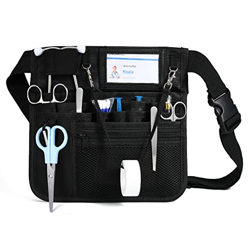 Nurse Fanny Pack for Women with Tape Holder and Multiple Compartments, Nursing Organizer Belt with Adjustable Waist Strap,Utility Nurse Waist Bag for Stethoscopes, Scissors and Medical Supplies,Black Nurse Fanny Pack for Women with Tape Holder and Multiple Compartments, Nursing Organizer Belt with Adjustable Waist Strap,Utility Nurse Waist Bag for Stethoscopes, Scissors and Medical Supplies,Black