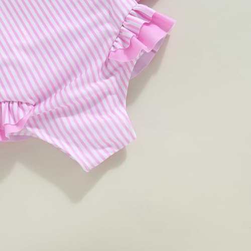 Image of Toddler Kids Girl One Piece Swimsuit Floral Sleeveless Backless Swimwear Bowknot Ruffled Bathing Suit Beachwear