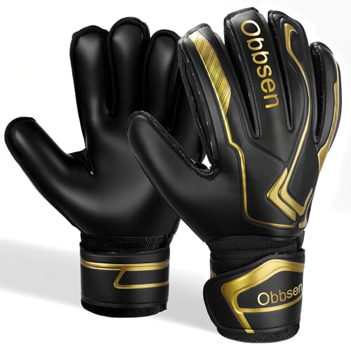 JOYJ Torwarthandschuhe mit Fingersave, Junior Unisex Fußball Torwarthandschuhe Super-Grip mit Dicker Latex, Extreme Starke Kontrolle Torwarthandschuhe für Kinder, Erwachsene und Jugendliche