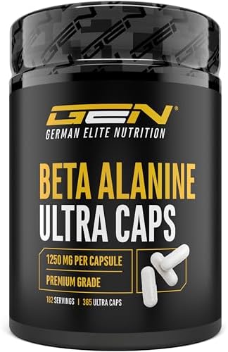 Beta Alanina Ultra Caps - 365 cápsulas - Alta dosis con 1250 mg p...