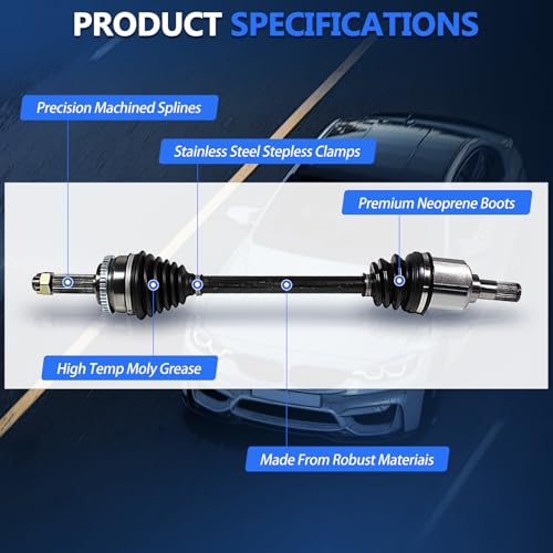 Maxfavor Front Left CV Axle Shaft Assembly Compatible with 1994 1995 1996 1997 Toyota Celica 1.8L L4 Front Left Driver Side CV axle shaft NCV69550 - Thumbnail 2