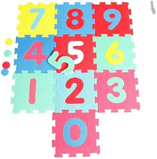 Soft Numbers Play Mats - Interlocking Foam Mat for Children - Activity Puzzle Playmats - Floor Protection - EVA Foam Rubber Numbers Mat - 0-9 = 10 Mats in Total