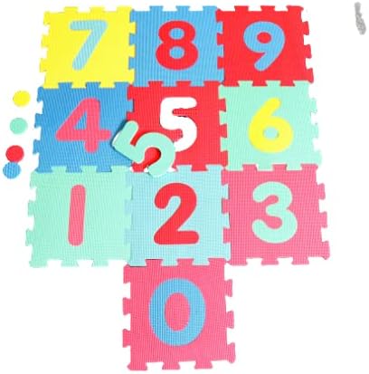 Soft Numbers Play Mats - Interlocking Foam Mat for Children - Activity Puzzle Playmats - Floor Protection - EVA Foam Rubber Numbers Mat - 0-9 = 10 Mats in Total