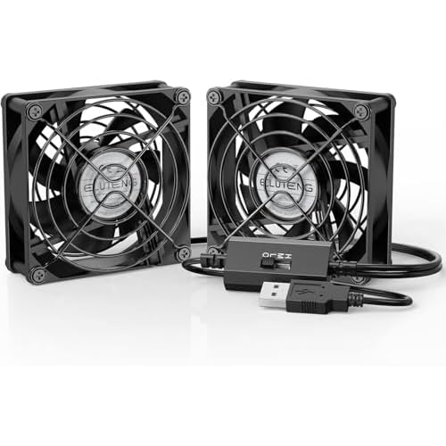 Sichler Haushaltsgeräte Klemm Ventilator: Tisch-Ventilator mit Befestigungs-Clip, 11 Watt, Ø 34 cm (Klemm Ventilator leise) 5 ELUTENG Doppel PC Lüfter USB 3 Geschwindigkeit Einstellbar 8cm Lüfter 2 in 1 Mini Ventilator Leise mit Metallgrill 5V Lüfter 2700RPM kompatibel mit Laptop/ PS4/TV Box/AV Schrank/Router