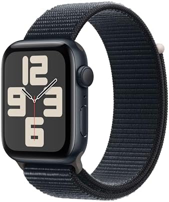 New Apple Watch SE (2nd Gen, 2023) [GPS 40mm] Smartwatch with Midnight Aluminum Case with Midnight Sport Loop One Size. Fitness & Sleep Tracker, Crash Detection, Heart Rate Monitor, Water Resistant