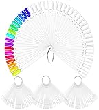 200 Tipps Nagel Sticks,Transparent Nagel Display Sticks, Nagelkunst Praxis Nagel Präsentation,4 Satz von Nail Art Tips Stick Display mit Metall Ringe für Home DIY Nagelsalon Praxis Tools (Klar)