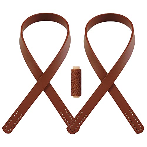 Niaciswe Asas de PU para Bolsos 2 Piezas Asas para Bolsos Correas para Bolsos Obag Asas Asa para Bolso Correas para Bolsos Bandoleras Asas Bolso Mangos de Monedero Asas de Repuesto Marrón Cover